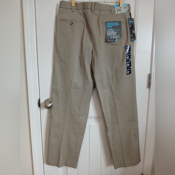Savane Tan Chinos Classic Straight-Leg Pants - Picture 2 of 4